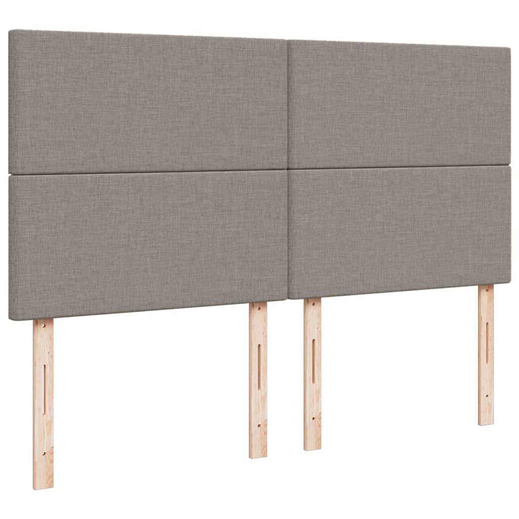 vidaXL Κρεβάτι Boxspring με Στρώμα Taupe 200x200 εκ. Υφασμάτινο