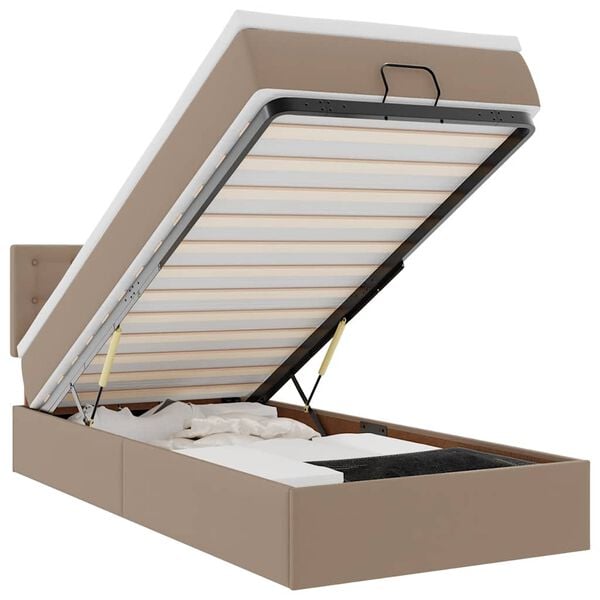 vidaXL &Omicron;&theta;&omega;&mu;&alpha;&nu;&iota;&kappa;ό &kappa;&rho;&epsilon;&beta;ά&tau;&iota; &mu;&epsilon; &sigma;&tau;&rho;ώ&mu;&alpha; Cappucino 90x190cm Faux Leather