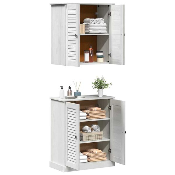 vidaXL Σετ Επίπλων Μπάνιου με ράφι 2 pcs Καφέ 67.5 x 34 x 80 εκ.