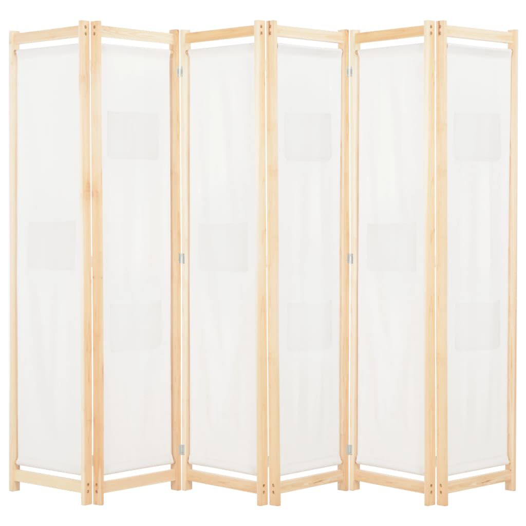vidaXL Διαχωριστικό Δωματίου με 6 Πάνελ Κρεμ 240x170x4 εκ. Υφασμάτινο