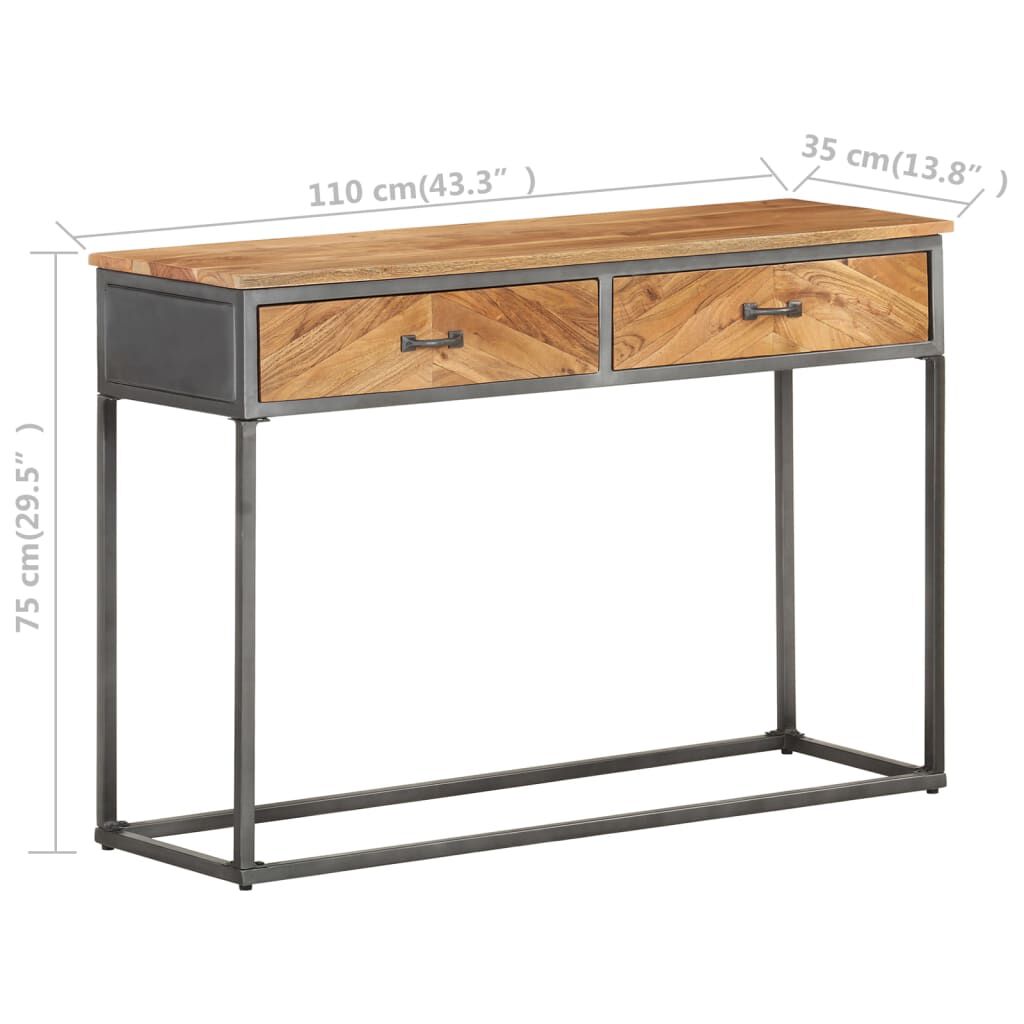 vidaXL Τραπέζι Κονσόλα 110 x 35 x 75 εκ. από Μασίφ Ξύλο Ακακίας