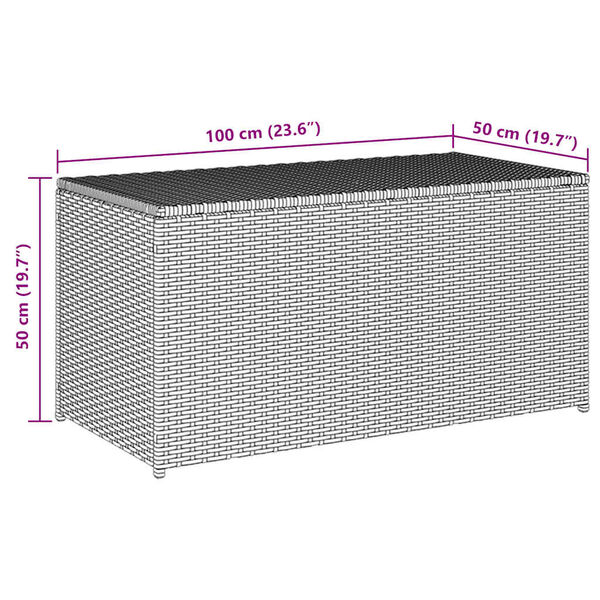 vidaXL Κουτί Αποθήκευσης Κήπου Καφέ 100x50x50 εκ. από Συνθετικό Ρατάν