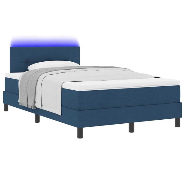 vidaXL Κρεβάτι με ελατήρια με στρώμα Μπλε 120 x 200 cm ύφασμα