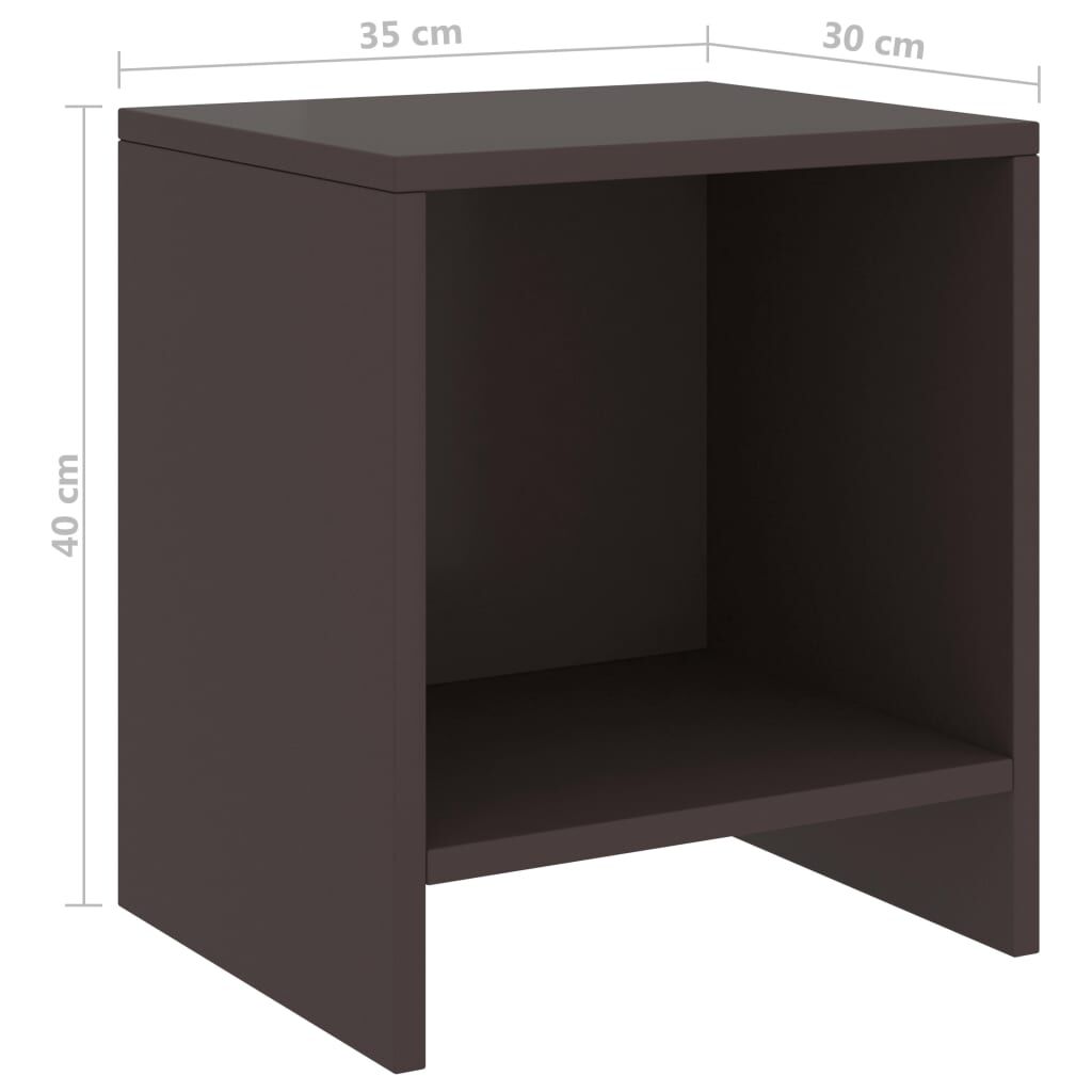 vidaXL Κομοδίνα 2 τεμ. Σκούρο Καφέ 35 x 30 x 40 εκ. Μασίφ Ξύλο Πεύκου