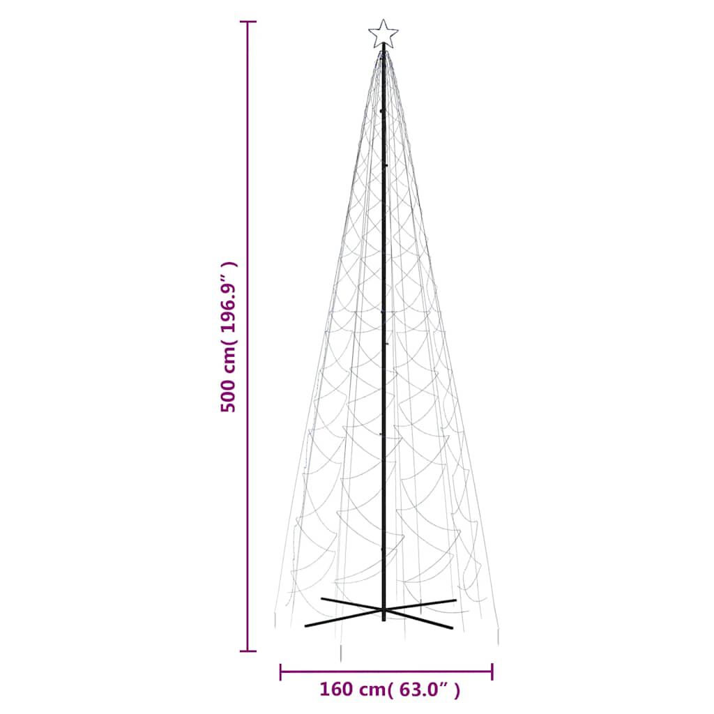 vidaXL Χριστουγεννιάτικο Δέντρο Κώνος 1400 LED Μπλε 160 x 500 εκ.