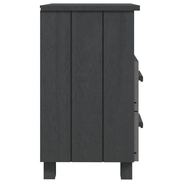 vidaXL Κομοδίνο HAMAR 2 Τεμ. Σκ. Γκρι 40x35x62 εκ. Μασίφ Ξύλο Πεύκου