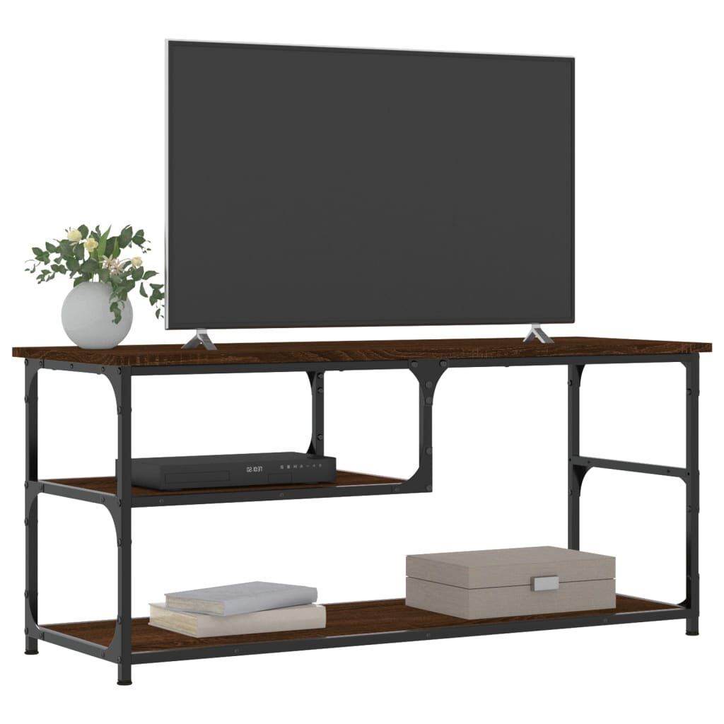 vidaXL Έπιπλο Τηλεόρασης Καφέ Δρυς 103x38x46,5 εκ Επεξ. Ξύλο & Ατσάλι