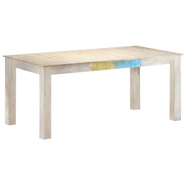 vidaXL Τραπεζαρία Λευκή 180 x 90 x 76 εκ. από Μασίφ Ξύλο Μάνγκο