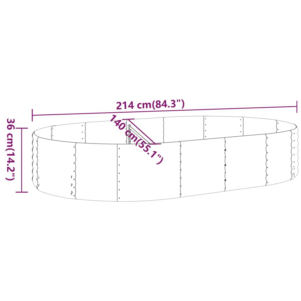 vidaXL Ζαρντινιέρα Ανθρακί 214x140x36εκ Ατσάλι με Ηλεκτρ. Βαφή Πούδρας