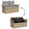 vidaXL Σετ Καναπέ Κήπου με μαξιλάρι 8 pcs Μπεζ Πολυ ράταν
