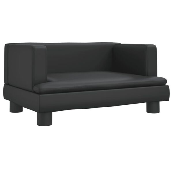 vidaXL Καναπές Παιδικός Μαύρος 60 x 40 x 30 εκ. από Συνθετικό Δέρμα
