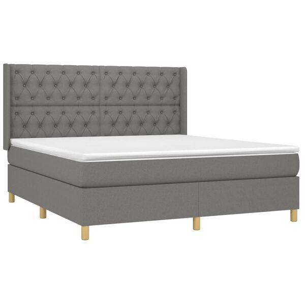 vidaXL &Kappa;&rho;&epsilon;&beta;ά&tau;&iota; Boxspring &mu;&epsilon; &Sigma;&tau;&rho;ώ&mu;&alpha; & LED &Sigma;&kappa;.&Gamma;&kappa;&rho;&iota; 160x200 &epsilon;&kappa; &Upsilon;&phi;&alpha;&sigma;&mu;ά&tau;&iota;&nu;&omicron;