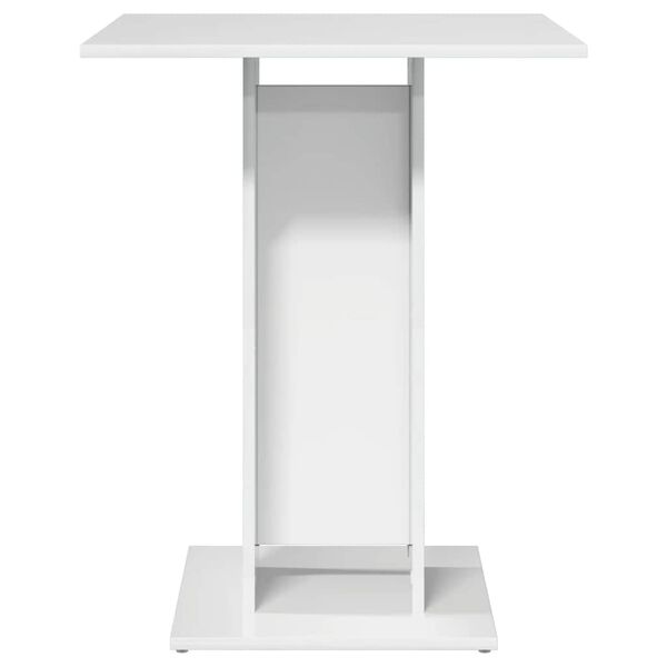 vidaXL Τραπέζι Bistro Γυαλιστερό Λευκό 60 x 60 x 75 εκ. Επεξ. Ξύλο