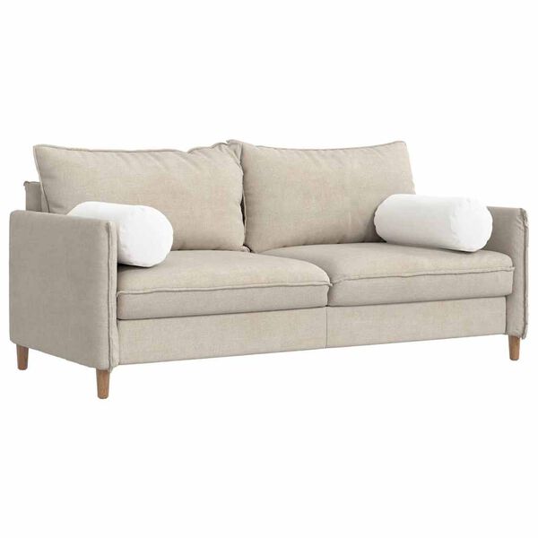 vidaXL Μαξιλάρια Στήριγμα 2 pcs Λευκό Ø 25 x 70 cm ύφασμα