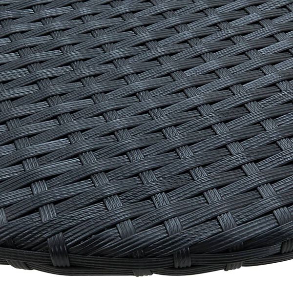 vidaXL Τραπέζι Μπαλκονιού Μαύρο 60 x 60 x 32 εκ. από Συνθετικό Ρατάν