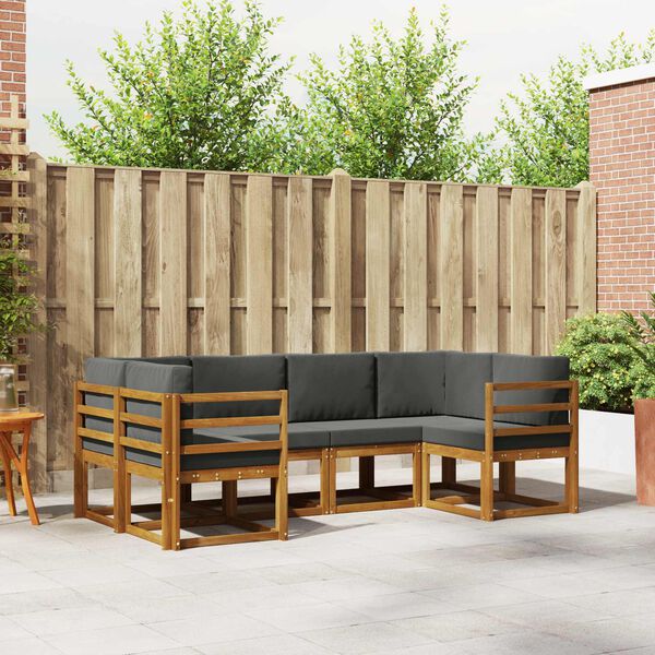 vidaXL &Sigma;&epsilon;&iota;&rho;ά &Kappa;&alpha;&nu;&alpha;&pi;έ &Epsilon;&xi;&omega;&tau;&epsilon;&rho;&iota;&kappa;&omicron;ύ &mu;&epsilon; &mu;&alpha;&xi;&iota;&lambda;ά&rho;&iota; 6 pcs &Phi;&upsilon;&sigma;&iota;&kappa;ό &kappa;&alpha;&iota; &Alpha;&nu;&theta;&rho;&alpha;&kappa;ί