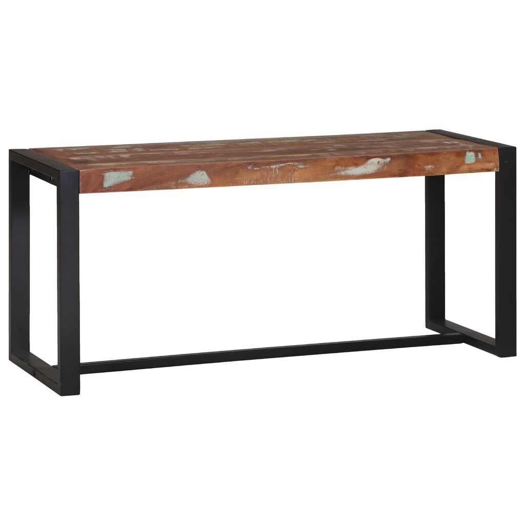 vidaXL Παγκάκι Πολύχρωμο 100x35x45 εκ Μασίφ Ξύλο Ανακυκλωμένο