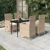vidaXL Σετ Τραπεζαρίας Κήπου 5 Τεμαχίων Μπεζ με Μαξιλάρια
