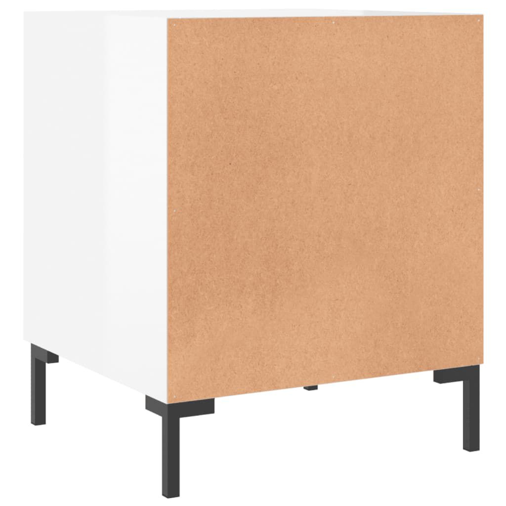 vidaXL Κομοδίνα 2 τεμ. Γυαλ. Λευκό 40 x 40 x 50 εκ. από Επεξεργ. Ξύλο