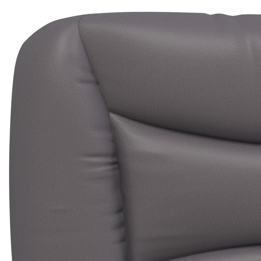vidaXL Κρεβάτι με Στρώμα Γκρι 200x200 εκ. Συνθετικό Δέρμα