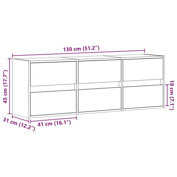 vidaXL Έπιπλο Τοίχου Τηλεόρασης με LED Λευκό 130x31x45 εκ.