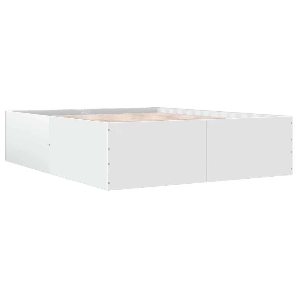 vidaXL Πλαίσιο Κρεβατιού Λευκό 160x200 εκ. Επεξεργασμένο Ξύλο