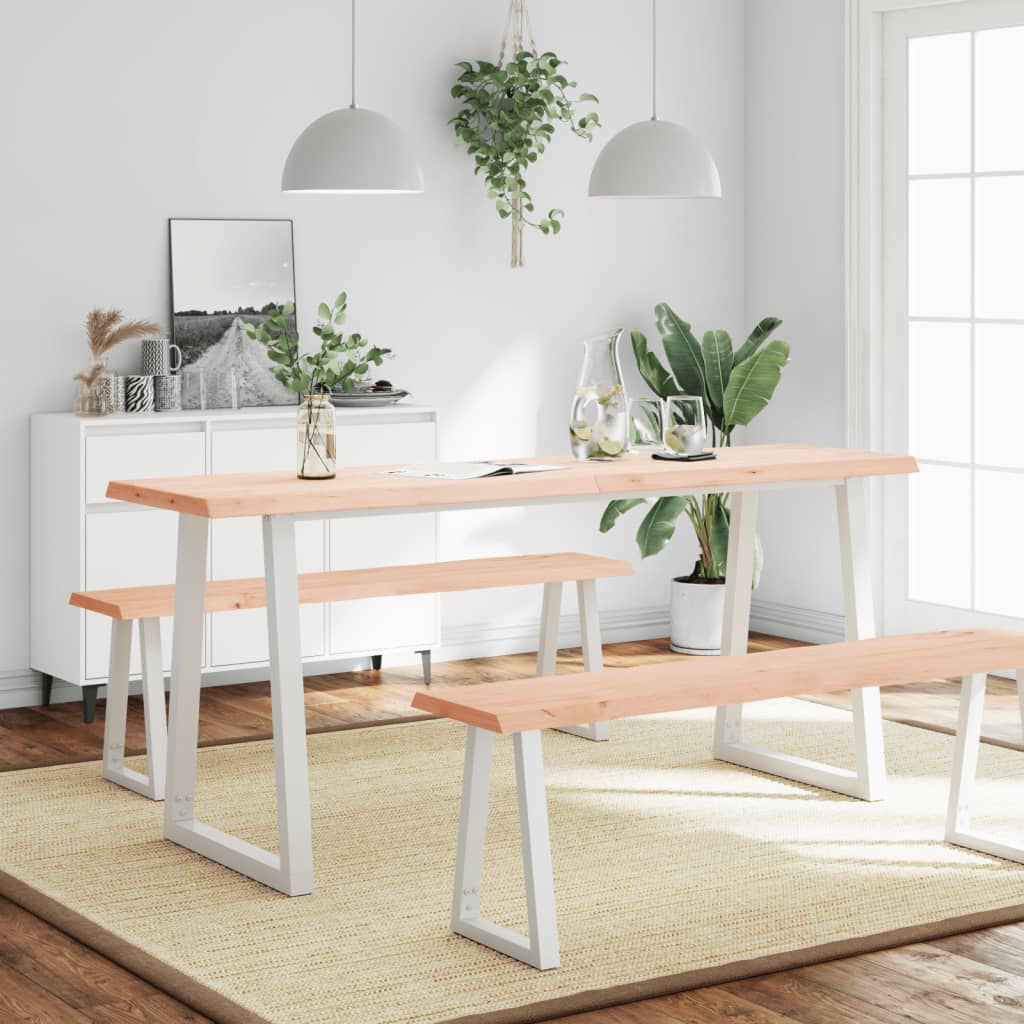 vidaXL Επιφάνεια Τραπεζιού 180x60x(2-4) εκ. Ακατέργ. Μασίφ Ξύλο Δρυός