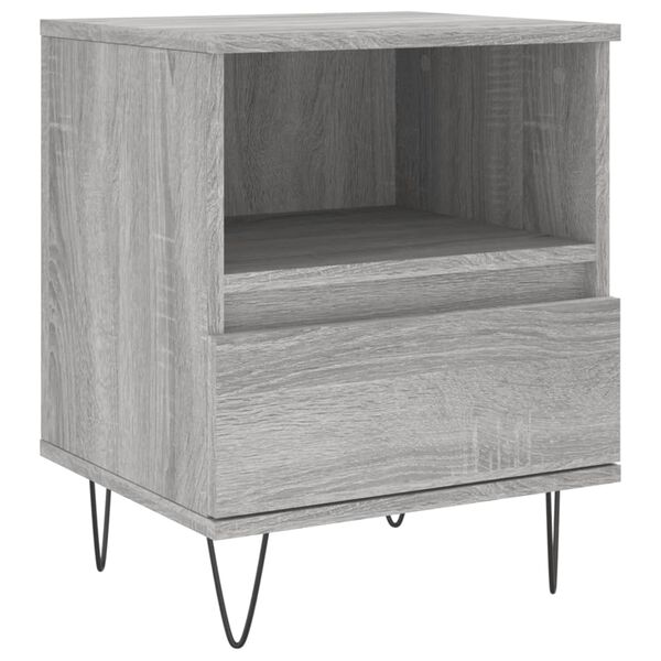 vidaXL Κομοδίνα 2 τεμ. Γκρι Sonoma 40 x 35 x 50 εκ. από Επεξεργ. Ξύλο