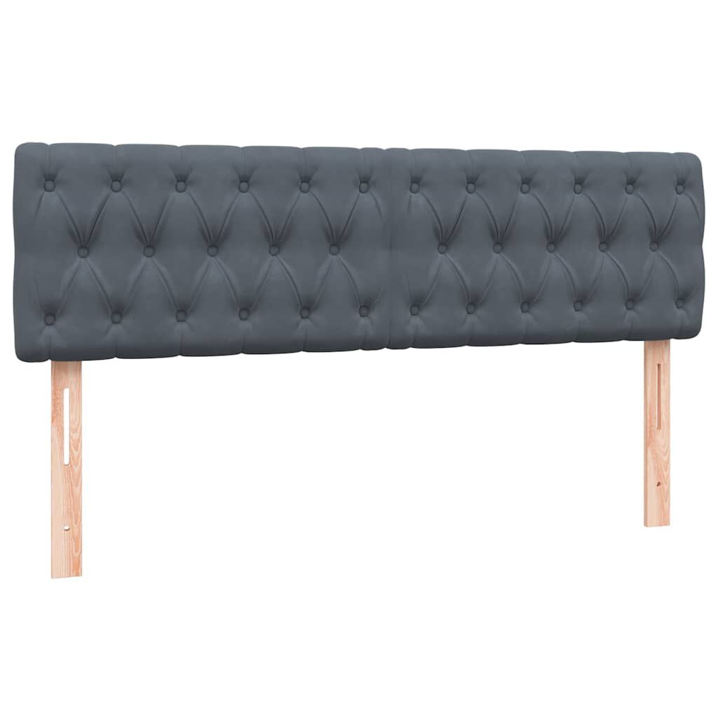 vidaXL Κρεβάτι Boxspring με Στρώμα Σκούρο Γκρι 140x210 εκ. Βελούδινο