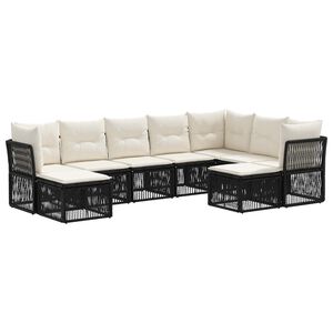 vidaXL &Sigma;&epsilon;&tau; &Kappa;&alpha;&nu;&alpha;&pi;έ &Kappa;ή&pi;&omicron;&upsilon; 9 pcs &Mu;&alpha;ύ&rho;&omicron; &sigma;&upsilon;&nu;&theta;&epsilon;&tau;&iota;&kappa;ό &rho;&alpha;&tau;ά&nu;