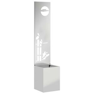 vidaXL Οθόνη Ιδιωτικότητας Κήπου Μαιανδρικό σχέδιο Ασημί 32 x 140 εκ.