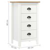 vidaXL Μπουφές Hill Λευκός 46x35x80 εκ. από Μασίφ Ξύλο Πεύκου