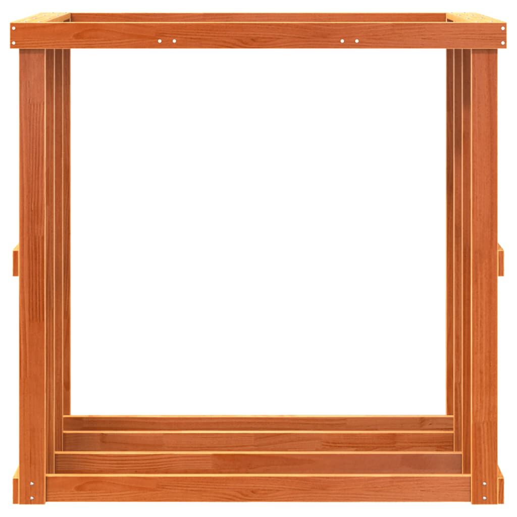 vidaXL Ξυλοθήκη Εξ. Χώρου Καφέ Κεριού 109x52x106 εκ. Μασίφ Ξύλο Πεύκου
