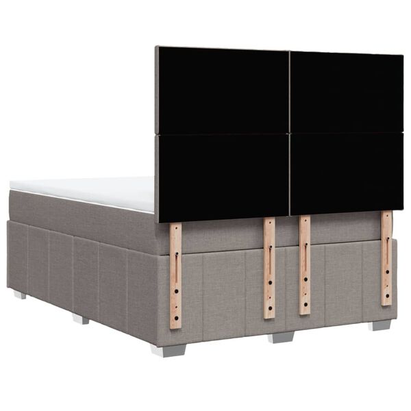 vidaXL Κρεβάτι Boxspring με Στρώμα Taupe 140x190 εκ. Υφασμάτινο