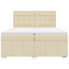 vidaXL Κρεβάτι Boxspring με Στρώμα Κρεμ 200x200 εκ. Υφασμάτινο