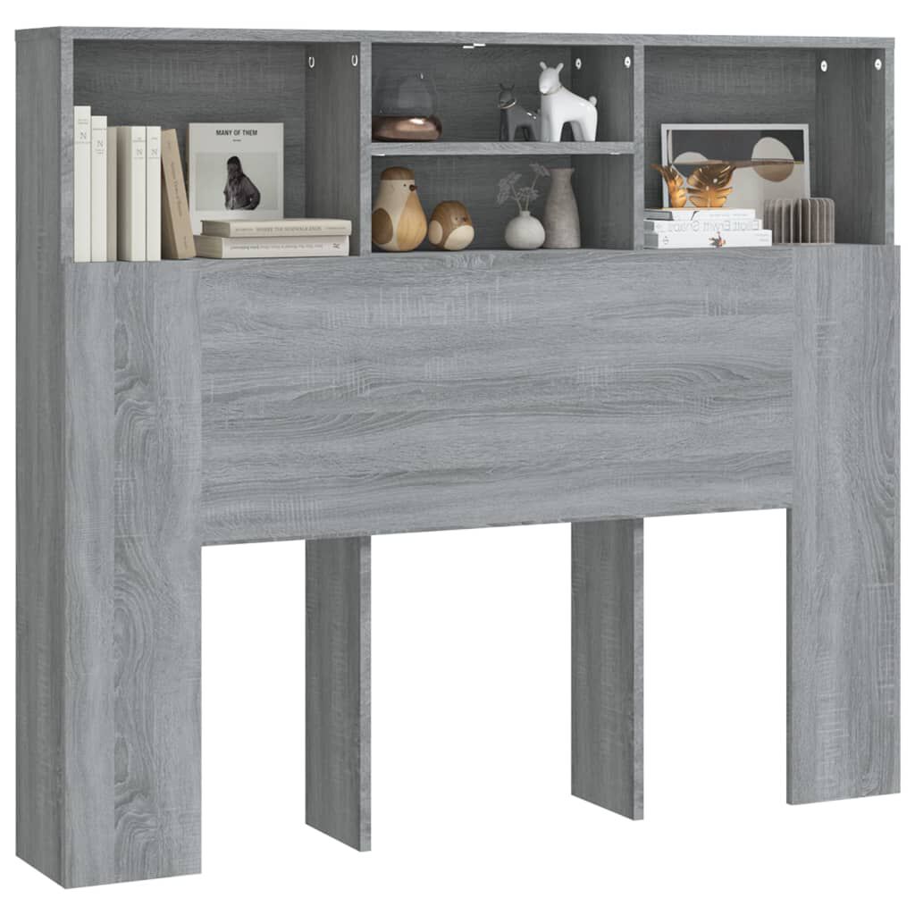 vidaXL Κεφαλάρι Με Αποθηκευτικό Χώρο Γκρι Sonoma 120x19x103,5 εκ.