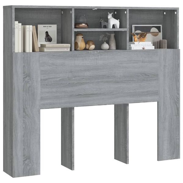 vidaXL Κεφαλάρι Με Αποθηκευτικό Χώρο Γκρι Sonoma 120x19x103,5 εκ.