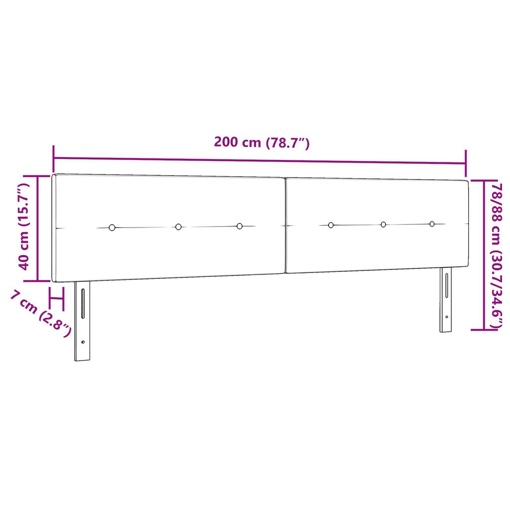 vidaXL LED Κεφαλάρι με Κουμπιά Στημένο Γκρι 100 εκ Υφάσμα
