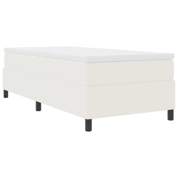 vidaXL Κρεβάτι με Στρώμα σε Κρέμ, 90 x 200 εκ., Υφασμάτινη Κορντούρα