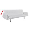 vidaXL Καναπές - Κρεβάτι με Μπράτσα Λευκός από Συνθετικό Δέρμα
