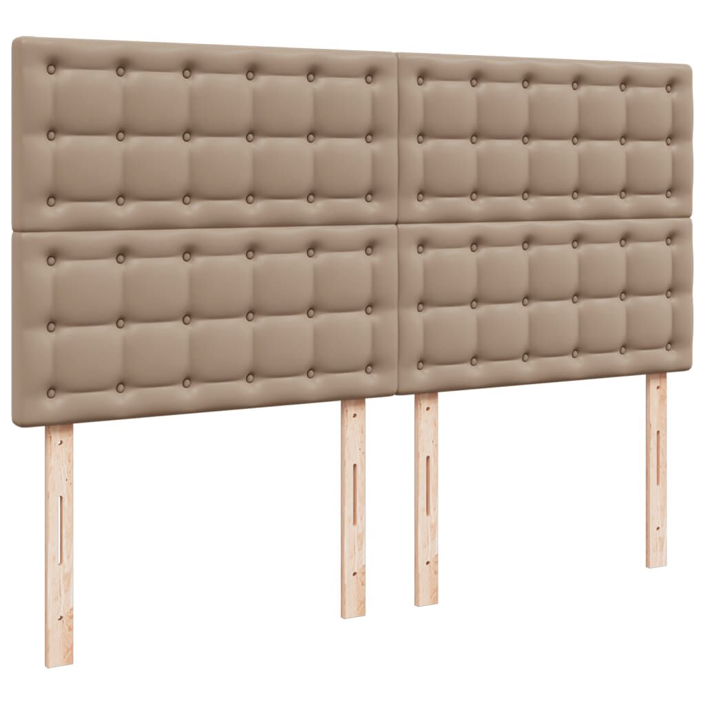 vidaXL Κρεβάτι Boxspring με Στρώμα Καπουτσίνο 200x200εκ.από Συνθ.Δέρμα