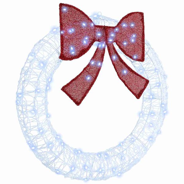 vidaXL Στεφάνι με 80 LED Ψυχρό λευκό 90 cm Ακρυλικό