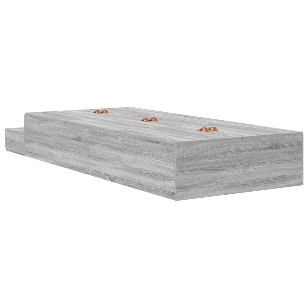 vidaXL Κρεβάτι με αποθηκευτικό χώρο Γκρι Sonoma 90x200 εκ