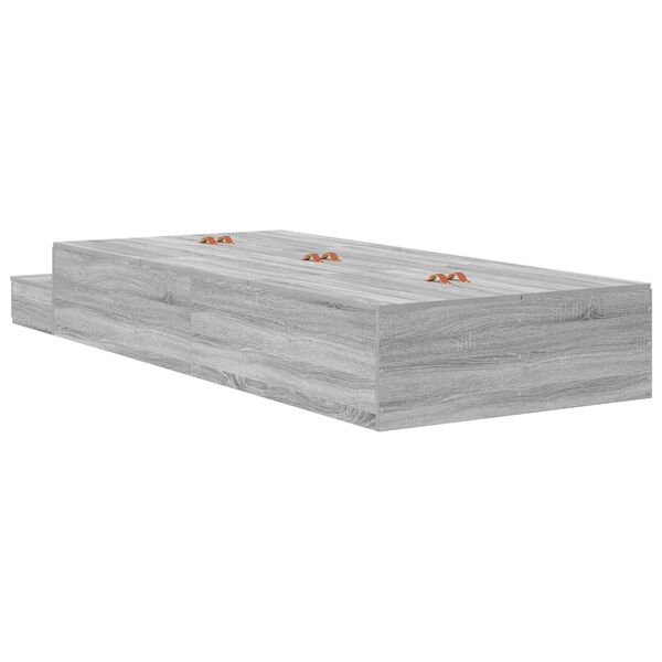 vidaXL Κρεβάτι με αποθηκευτικό χώρο Γκρι Sonoma 90x200 εκ