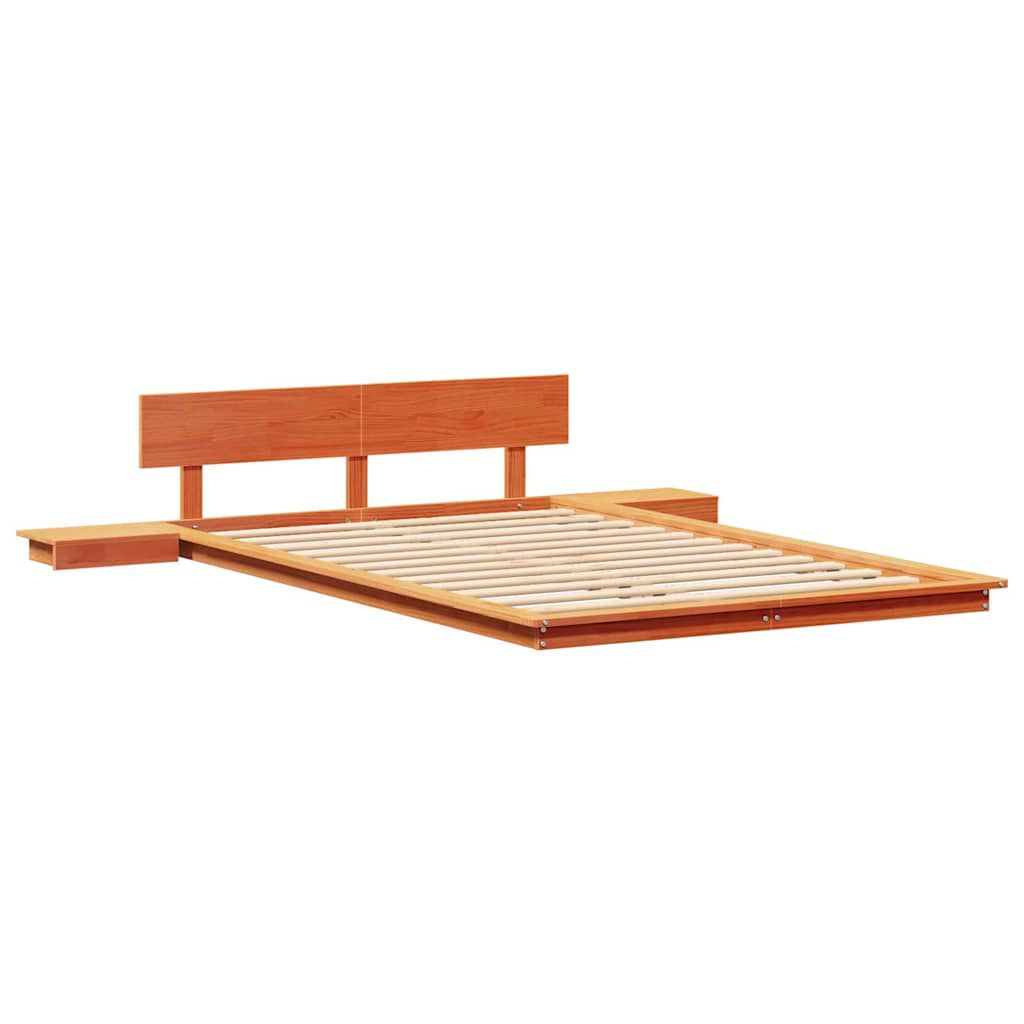 vidaXL Σκελετός Κρεβατιού Καφέ 135 x 190 cm ξύλο