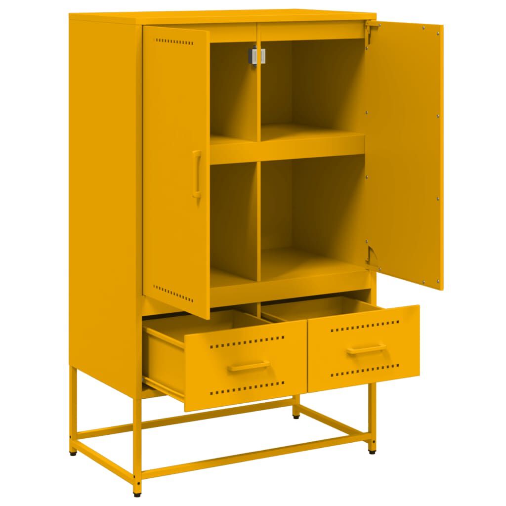 vidaXL Ντουλάπι Μουσταρδί 68x39x111,5 εκ. από Ατσάλι