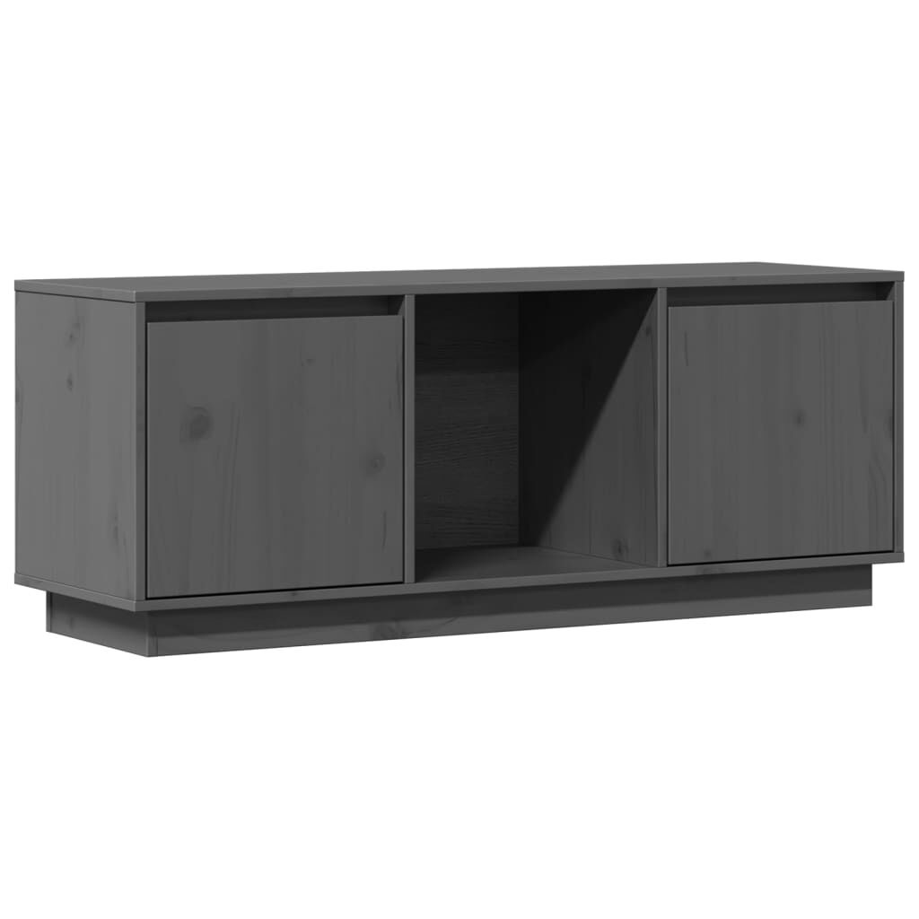 vidaXL Έπιπλο Τηλεόρασης Γκρι 110,5 x 35 x 44 εκ. Μασίφ Ξύλο Πεύκου