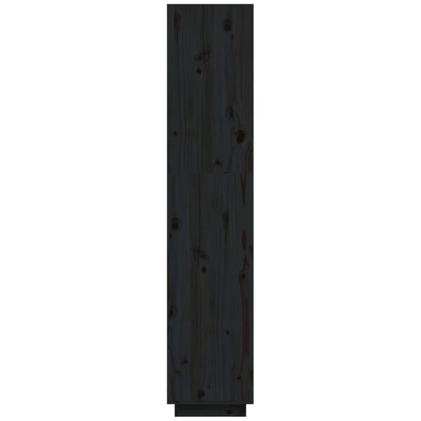 vidaXL Βιβλιοθήκη/Διαχωριστικό Χώρου Μαύρο 40x35x167 εκ. Μασίφ Πεύκο