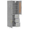 vidaXL Ντουλάπι Γκρι Σκυροδέματος 69,5x34x180 εκ. Επεξεργασμένο Ξύλο