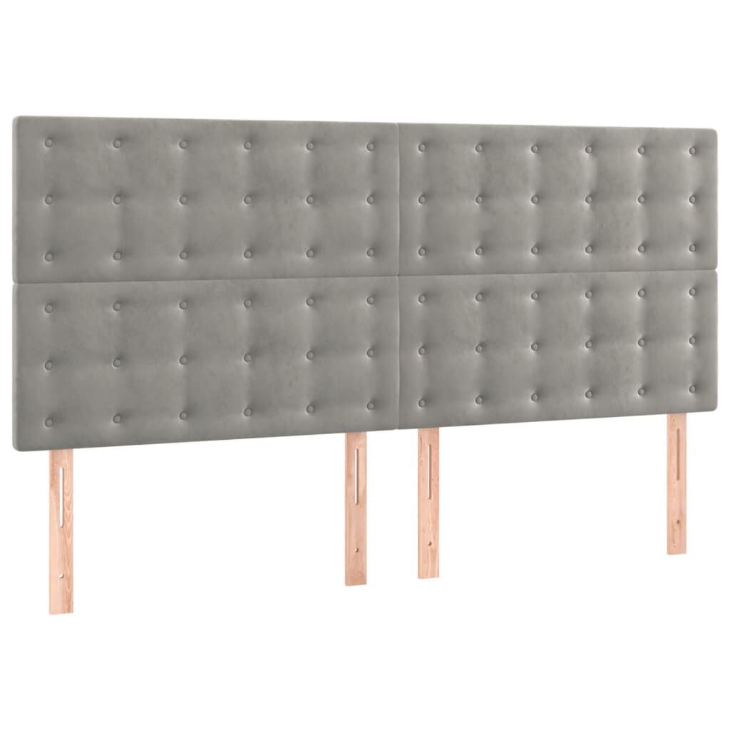 vidaXL Κρεβάτι Boxspring με Στρώμα Ανοιχτό Γκρι 180x200 εκ. Βελούδινο